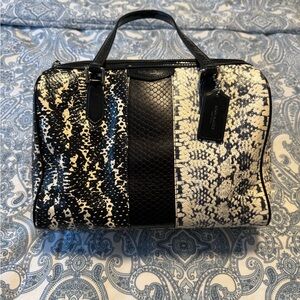 Coach Black and White Snakeskin Patterned Women's Bag